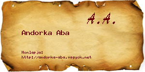 Andorka Aba névjegykártya